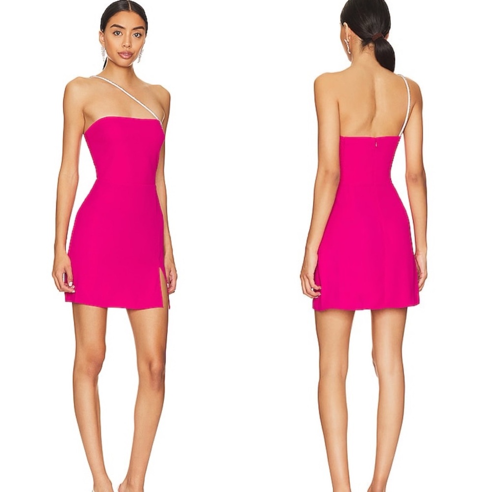 Amanda Uprichard Dream Mini Dress in Hot Pink Small